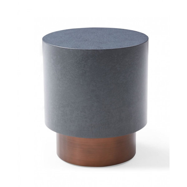 Latitude Run® Chyral Iron Drum End Table Wayfair